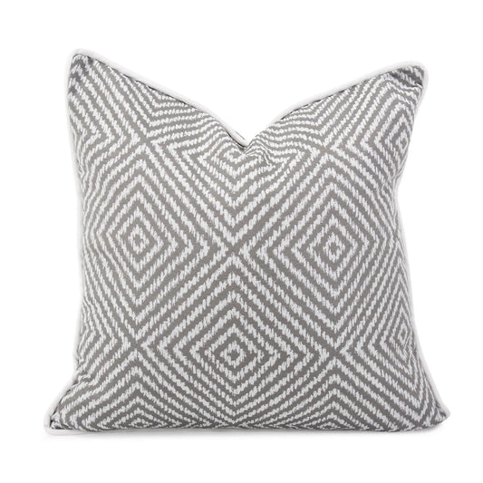 24 x 24 Outdoor Pillow Helm Pewter- Down Alternative Insert