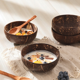 Natural Coconut Bowl & Bamboo Spoon Eco Set