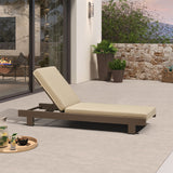 PURPLE LEAF Outdoor Daybed for Patio, Poolside Chaise Lounge Bed with Cushion, Olefin Blend Fabric, Aluminum Frame Sunbed with Side Table for Deck and Backyard