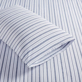 200TC Cotton Percale Sheet Set, Blue Stripe