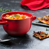 Kook Ceramic French Soup Crocks with Lids, Set of 4