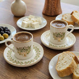 Olive Tree Gold Rim Espresso Cup & Saucer Set