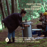 3-in-1 Stainless Steel Smoker Barrel Grill Premium– Portable Charcoal BBQ with Thermometer, Outdoor Cooking Smoker for Camping, Backyard & Home BBQ INGRILL