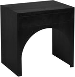 June Elegant Mid Century Night Stand with Curved Design and Push-to-Open Drawer for Storage