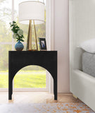 June Elegant Mid Century Night Stand with Curved Design and Push-to-Open Drawer for Storage