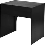 June Elegant Mid Century Night Stand with Curved Design and Push-to-Open Drawer for Storage