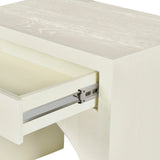 June Elegant Mid Century Night Stand with Curved Design and Push-to-Open Drawer for Storage