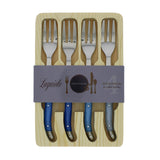 French Home Laguiole Cake Forks, Set of 4, Shades of Blue