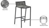 Maldives Outdoor Patio Barstool Set - Contemporary Beige Rope Fabric & White Aluminum Frame