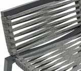 Maldives Outdoor Patio Barstool Set - Contemporary Beige Rope Fabric & White Aluminum Frame