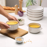 Kook Ceramic Soup Bowls with Handles, Set of 4
