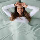100% Organic Cotton 18" Deep Pocket Sheet Set, Aqua Blue