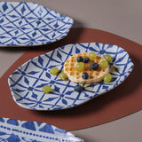 SHALLOW OVAL PLATTER MEDIUM BIO STONEWARE Ø 11.81x7.87" SET OF 2 DESIGNS MAYA