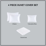 Cotton Sateen Luxury Comforter/Duvet Cover Set, White
