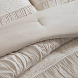 7 Piece Shabby Chic Comforter Set, Neutral