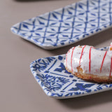 RECTANGULAR PLATTER ORGANIC STONEWARE Ø 8.66x3.74" SET OF 2 DESIGNS MAYA