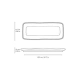 RECTANGULAR PLATTER ORGANIC STONEWARE Ø 8.66x3.74" SET OF 2 DESIGNS MAYA