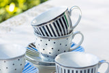 Black Josephine Stripes & Dots Porcelain Tea Set