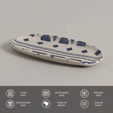 SHALLOW OVAL PLATTER ORGANIC STONEWARE Ø 9.06x4.33" SET OF 2 DESIGNS MAYA