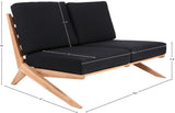Tahiti Teak Outdoor Loveseat - Stylish Waterproof Fabric for Elegant Patio Relaxation and Durability