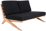 Tahiti Teak Outdoor Loveseat - Stylish Waterproof Fabric for Elegant Patio Relaxation and Durability