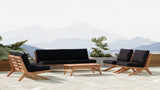 Tahiti Teak Outdoor Loveseat - Stylish Waterproof Fabric for Elegant Patio Relaxation and Durability