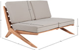 Tahiti Teak Outdoor Loveseat - Stylish Waterproof Fabric for Elegant Patio Relaxation and Durability