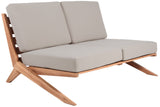 Tahiti Teak Outdoor Loveseat - Stylish Waterproof Fabric for Elegant Patio Relaxation and Durability
