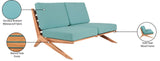 Tahiti Teak Outdoor Loveseat - Stylish Waterproof Fabric for Elegant Patio Relaxation and Durability
