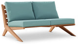 Tahiti Teak Outdoor Loveseat - Stylish Waterproof Fabric for Elegant Patio Relaxation and Durability