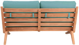 Tahiti Teak Outdoor Loveseat - Stylish Waterproof Fabric for Elegant Patio Relaxation and Durability