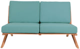 Tahiti Teak Outdoor Loveseat - Stylish Waterproof Fabric for Elegant Patio Relaxation and Durability