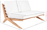 Tahiti Teak Outdoor Loveseat - Stylish Waterproof Fabric for Elegant Patio Relaxation and Durability
