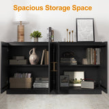 60'' Large Buffet Cabinet with Storage, Fluted Sideboard Wit