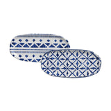 SHALLOW OVAL PLATTER ORGANIC STONEWARE Ø 6.5x3.15" SET OF 2 DESIGNS MAYA