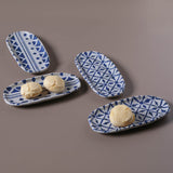 SHALLOW OVAL PLATTER ORGANIC STONEWARE Ø 6.5x3.15" SET OF 2 DESIGNS MAYA