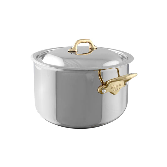 Mauviel M'COOK B 5-Ply Stewpan With Lid, Brass Handles