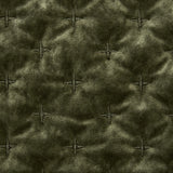 Soft Velvet Cross Stitch Coverlet Set with Shams, Green