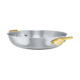 Mauviel M'COOK B 5-Ply Round Gratin Pan With Brass Handles