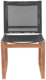 Tulum Teak Outdoor Dining Side Chair - Durable Mesh Fabric for Stylish Relaxation & Comfort