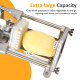 French Fry Cutter with 1/2 Inch and 3/8 Inch Blades, 6-wedge