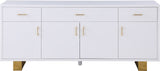 Excel Contemporary Sideboard Buffet with Spacious Drawers, Elegant Gold Accents, and Durable Design