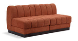 Quinn 64" Chenille Fabric Upholstered 2pc. Armless Modular Loveseat
