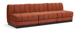 Quinn 96" Chenille Fabric Upholstered 3pc. Armless Modular Sofa