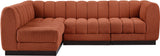 Quinn 101" Chenille Fabric Upholstered 4pc. Modular Sectional