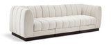 Quinn 101" Chenille Fabric Upholstered 3pc. Modular Sofa