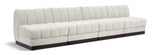 Quinn 128" Chenille Fabric Upholstered 4pc. Armless Modular Sofa