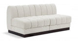 Quinn 64" Chenille Fabric Upholstered 2pc. Armless Modular Loveseat