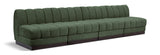 Quinn 128" Chenille Fabric Upholstered 4pc. Armless Modular Sofa