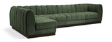 Quinn 133" Chenille Fabric Upholstered 5pc. Modular Sectional